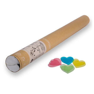 Carton 25 - BioConfetti Handheld Cannon 60 cm – Multicolour Hearts